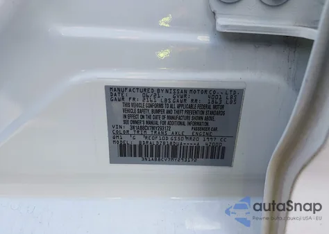 2021 Nissan Sentra Sv Xtronic Cvt z USA, uszkodzony, nr VIN 3N1AB8CV7MY293172